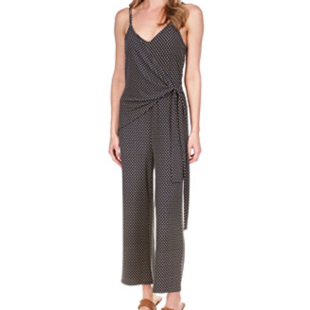 Michael Kors Black and White Polka Dot Jumpsuit
